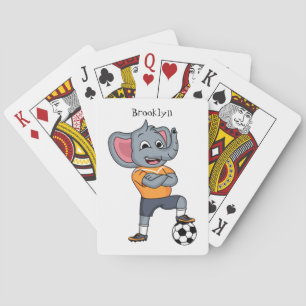 Darstellung des Cartoon eines Elephanten-Fußballsp Spielkarten