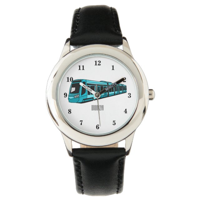 Darstellung des Cartoon elektrischer Lokomotive Armbanduhr (Vorderseite)