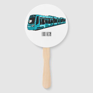 Darstellung des Cartoon elektrischer Lokomotive Fächer