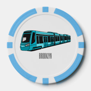 Darstellung des Cartoon elektrischer Lokomotive Pokerchips