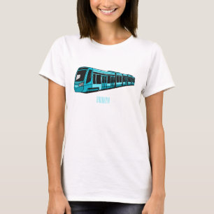 Darstellung des Cartoon elektrischer Lokomotive T-Shirt