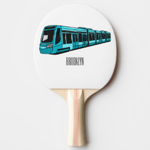 Darstellung des Cartoon elektrischer Lokomotive Tischtennis Schläger