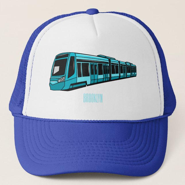 Darstellung des Cartoon elektrischer Lokomotive Truckerkappe (Vorderseite)