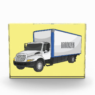 Darstellung des Cartoon im Box-LKW Fotoblock