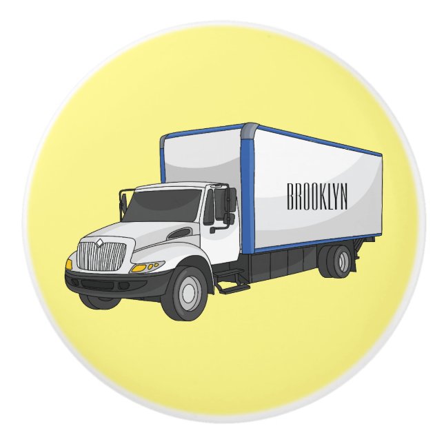 Darstellung des Cartoon im Box-LKW Keramikknauf (Vorderseite)
