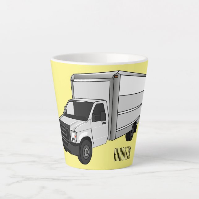 Darstellung des Cartoon im Box-LKW Milchtasse (Vorderseite)