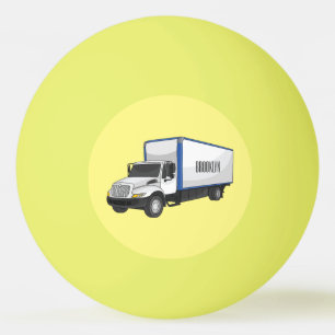 Darstellung des Cartoon im Box-LKW Tischtennisball
