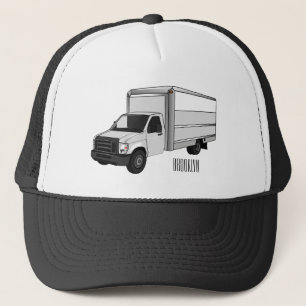 Darstellung des Cartoon im Box-LKW Truckerkappe