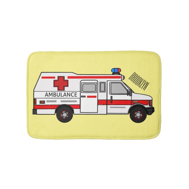 Darstellung des Cartoon im Krankenwagen Badematte (Vorderseite)