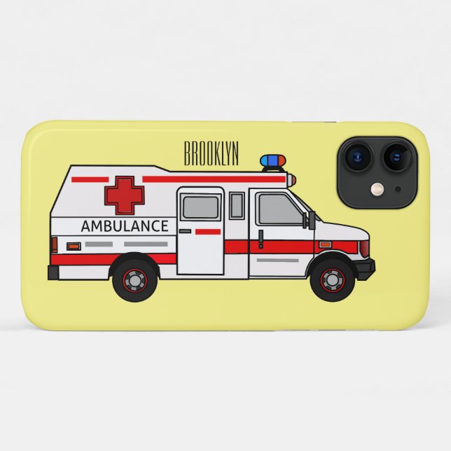 Darstellung des Cartoon im Krankenwagen Case-Mate iPhone Hülle (Rückseite (Horizontal))