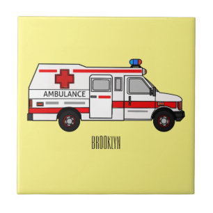 Darstellung des Cartoon im Krankenwagen Fliese