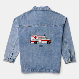 Darstellung des Cartoon im Krankenwagen Jeansjacke