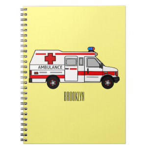 Darstellung des Cartoon im Krankenwagen Notizblock