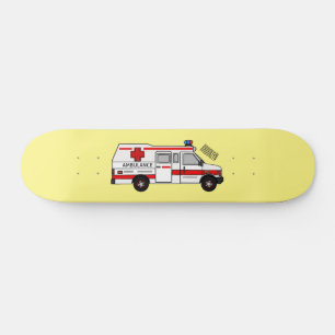 Darstellung des Cartoon im Krankenwagen Skateboard