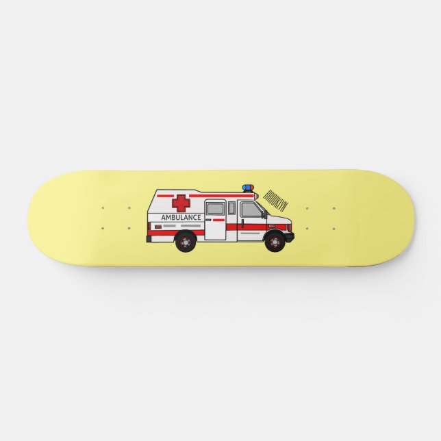 Darstellung des Cartoon im Krankenwagen Skateboard (Horizontal)