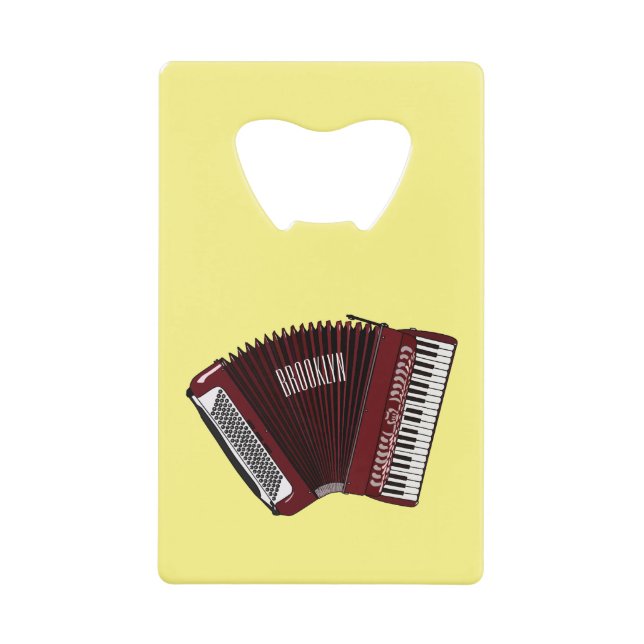Darstellung des Cartoon in Accordion Geldbeutel Flaschenöffner (Vorderseite)
