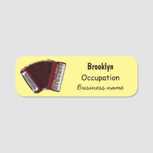 Darstellung des Cartoon in Accordion Namensschild