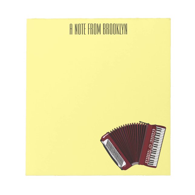 Darstellung des Cartoon in Accordion Notizblock (Vorderseite)