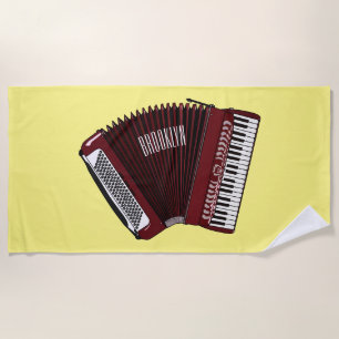 Darstellung des Cartoon in Accordion Strandtuch