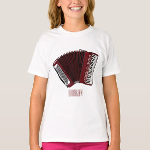 Darstellung des Cartoon in Accordion T-Shirt
