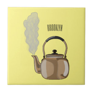 Darstellung des Cartoon in Stovetop oder hob kette Fliese