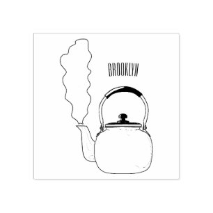 Darstellung des Cartoon in Stovetop oder hob kette Gummistempel