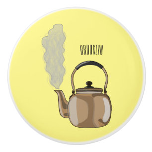 Darstellung des Cartoon in Stovetop oder hob kette Keramikknauf