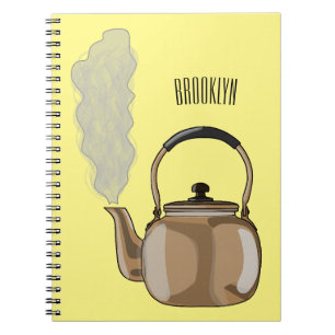 Darstellung des Cartoon in Stovetop oder hob kette Notizblock