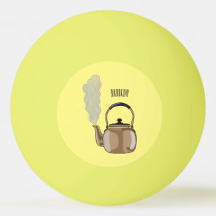 Darstellung des Cartoon in Stovetop oder hob kette Tischtennisball
