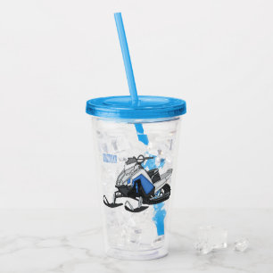 Darstellung des Cartoon Snowmobile Acryltrinkbecher