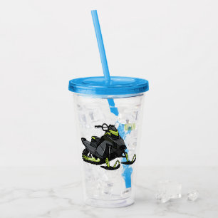 Darstellung des Cartoon Snowmobile Acryltrinkbecher