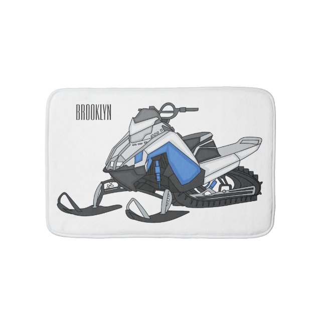 Darstellung des Cartoon Snowmobile Badematte (Vorderseite)
