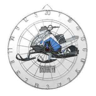 Darstellung des Cartoon Snowmobile Dartscheibe