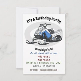 Darstellung des Cartoon Snowmobile Einladung