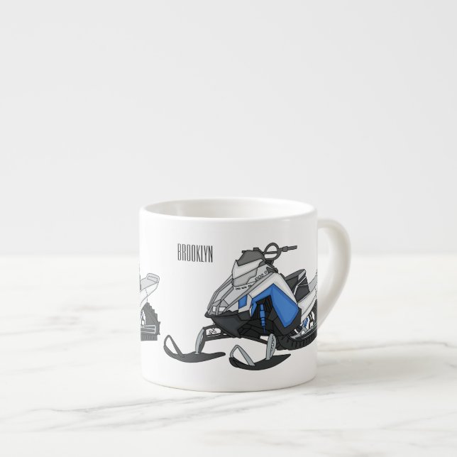 Darstellung des Cartoon Snowmobile Espressotasse (Vorderseite Rechts)