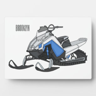 Darstellung des Cartoon Snowmobile Fotoplatte
