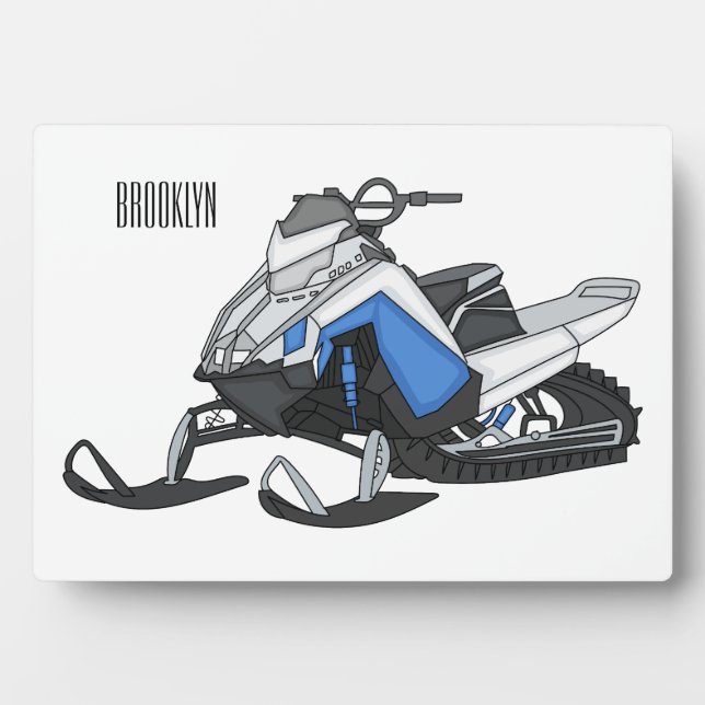 Darstellung des Cartoon Snowmobile Fotoplatte (Vorderseite)