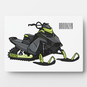 Darstellung des Cartoon Snowmobile Fotoplatte
