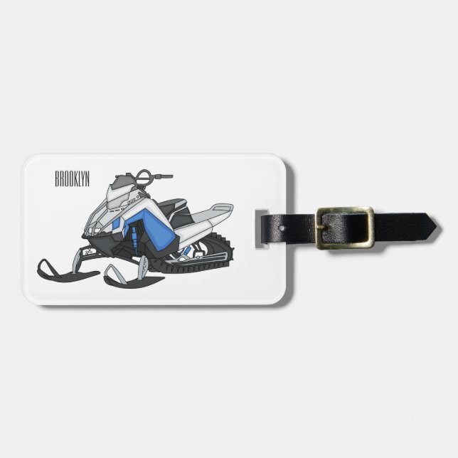 Darstellung des Cartoon Snowmobile Gepäckanhänger (Vorderseite horizontal)