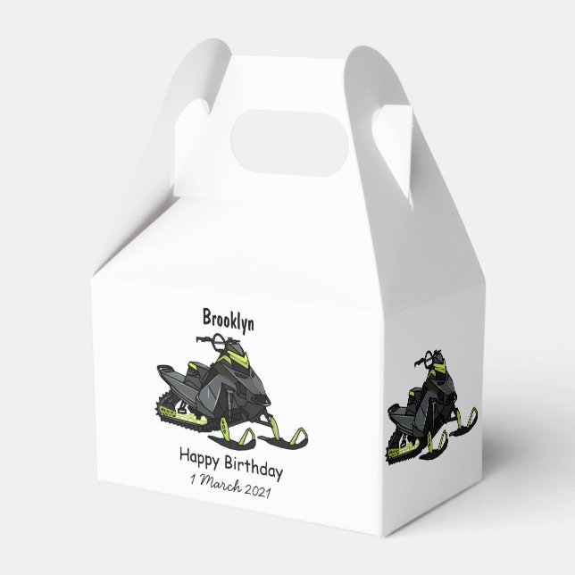 Darstellung des Cartoon Snowmobile Geschenkschachtel (Vorderseite)