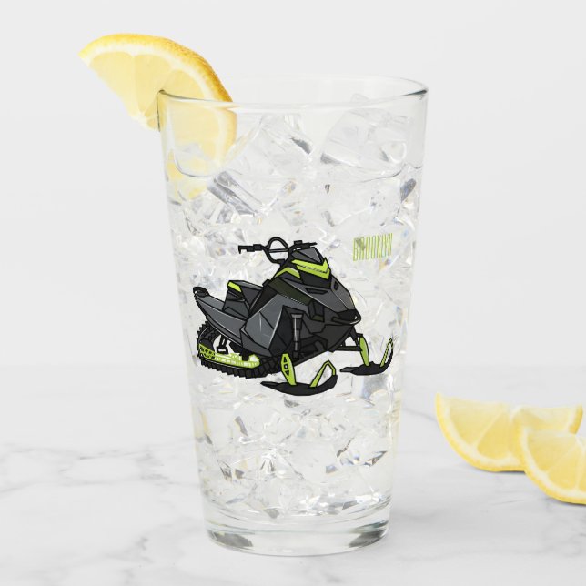 Darstellung des Cartoon Snowmobile Glas (Vorderseite Ice)
