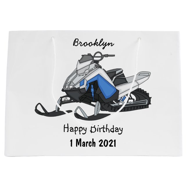 Darstellung des Cartoon Snowmobile Große Geschenktüte (Vorderseite)