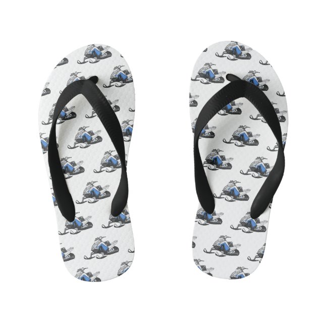 Darstellung des Cartoon Snowmobile Kinderbadesandalen (Fußbett)