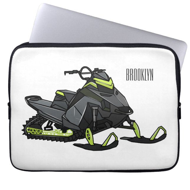 Darstellung des Cartoon Snowmobile Laptopschutzhülle (Vorderseite)