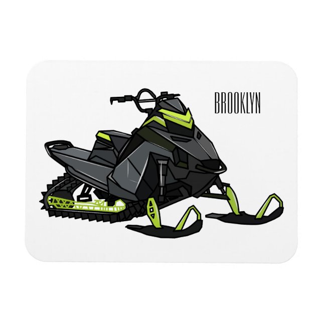 Darstellung des Cartoon Snowmobile Magnet (Horizontal)