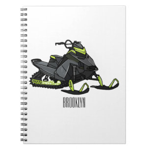Darstellung des Cartoon Snowmobile Notizblock