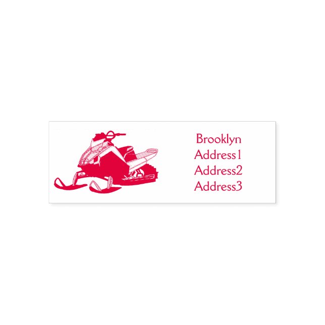 Darstellung des Cartoon Snowmobile Permastempel (Design)