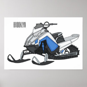 Darstellung des Cartoon Snowmobile Poster