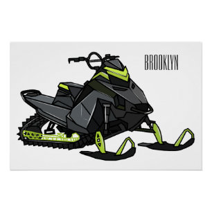 Darstellung des Cartoon Snowmobile Poster