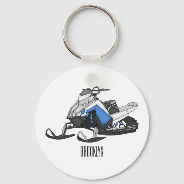Darstellung des Cartoon Snowmobile Schlüsselanhänger (Vorderseite)